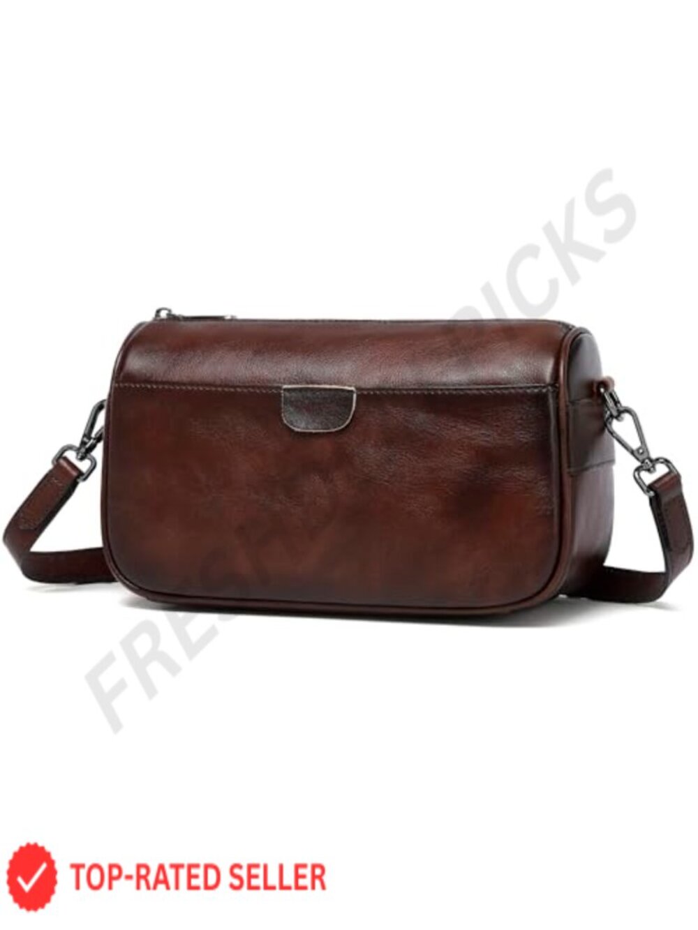 Genuine Full Grain Leather Crossbody Bag Women Boho Handbag Adjustable Straps
